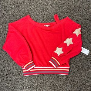 NWT Jessica Simpson Girls One-Shoulder sweater sequins XL (14/16Y)